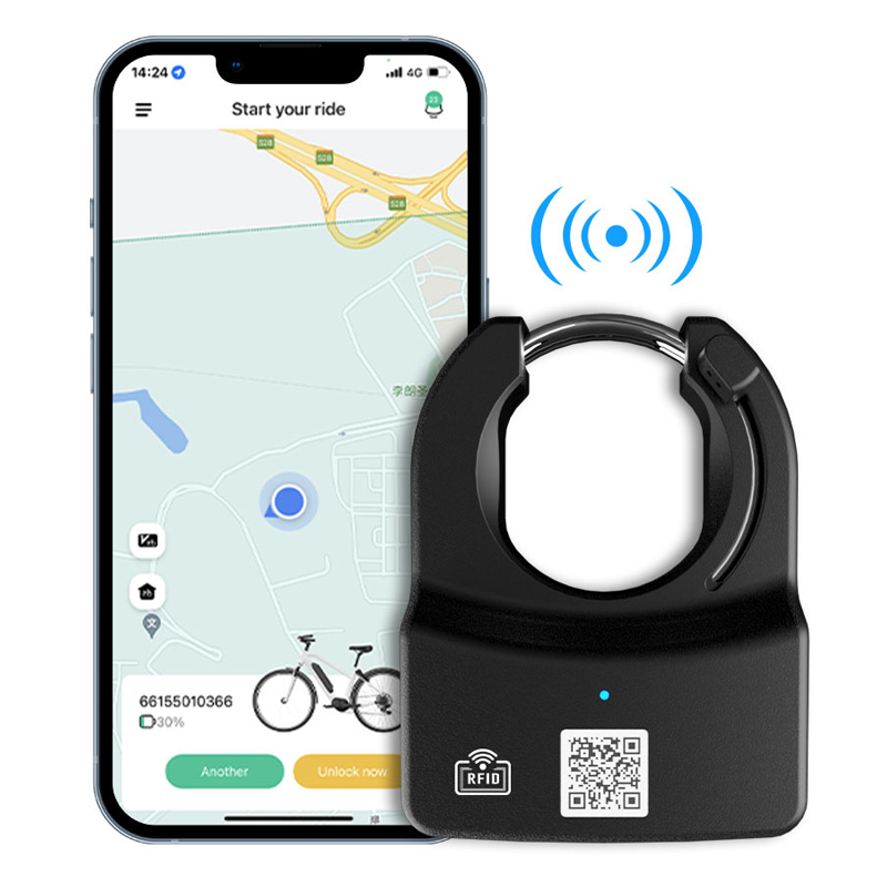 Bike Lock with Alarm and GPS with RFID for Ebikes Bicycles Fleets