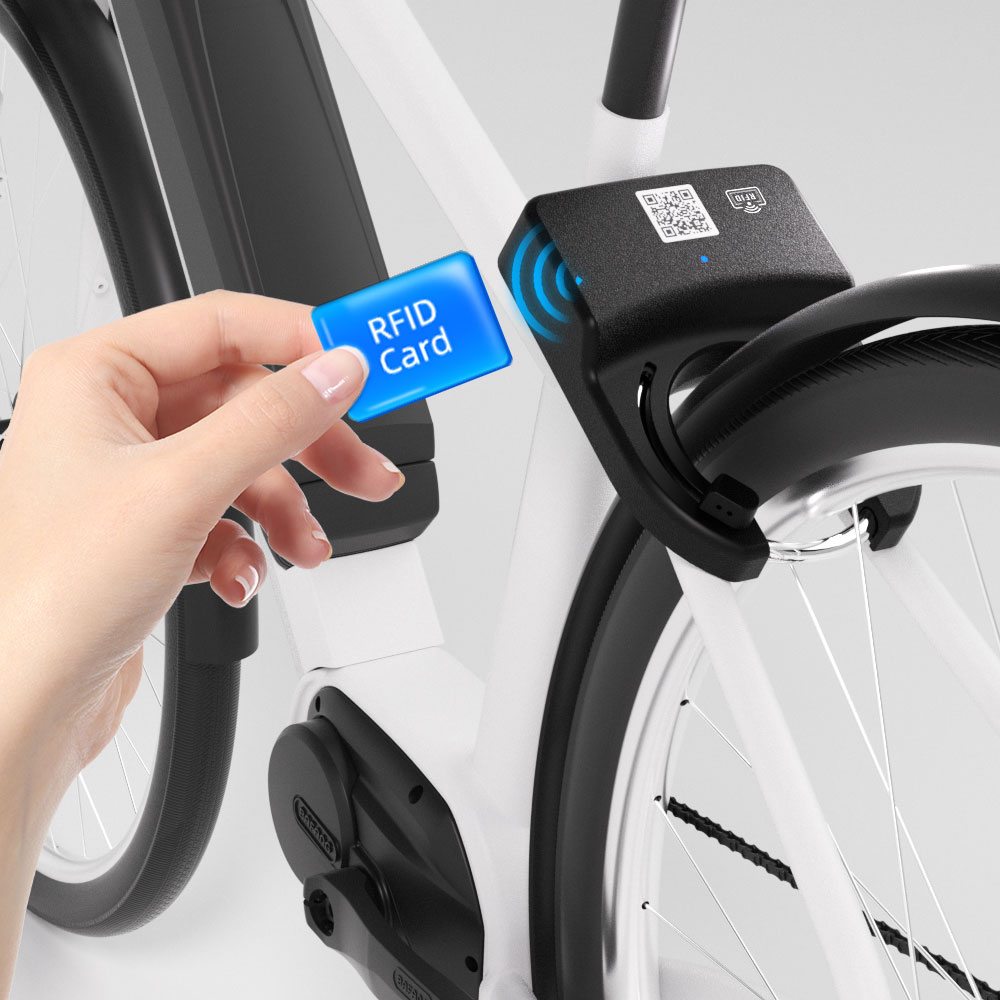 Bike Lock with Alarm and GPS with RFID for Ebikes Bicycles Fleets