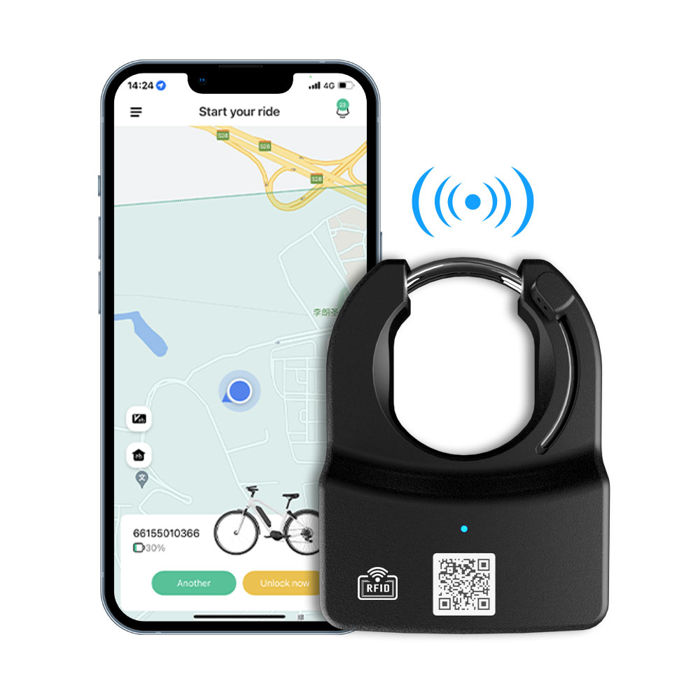 Bike Lock with Alarm and GPS with RFID for Ebikes Bicycles Fleets