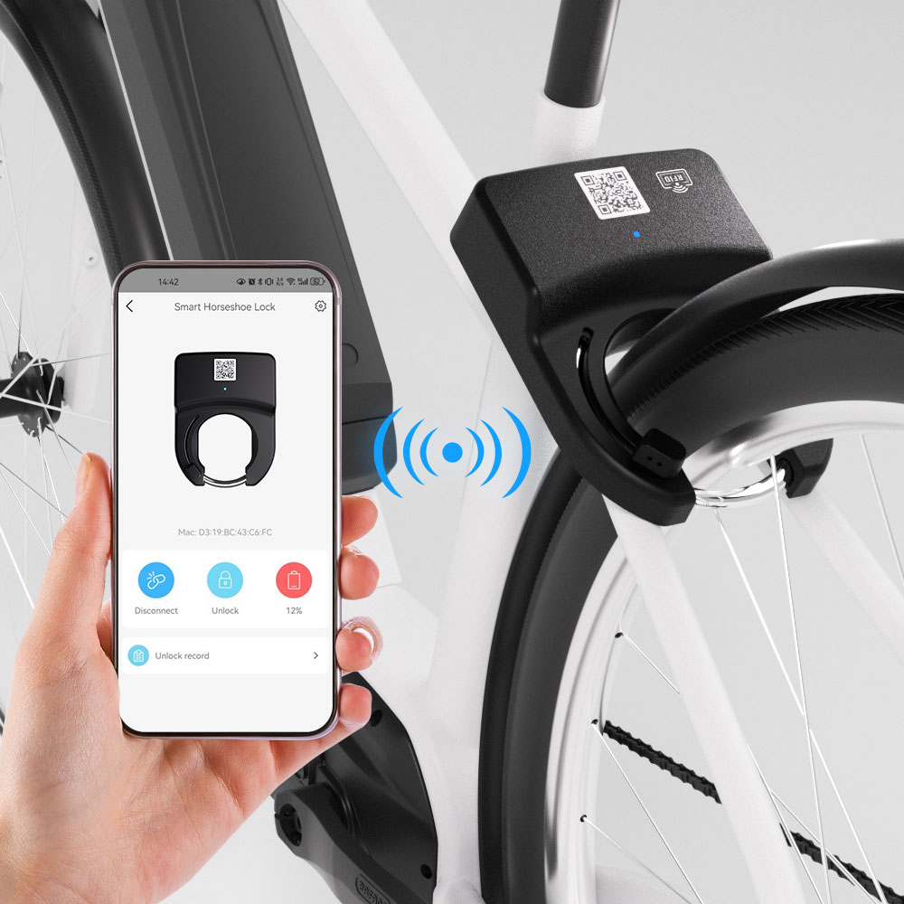 Bike Lock with Alarm and GPS with RFID for Ebikes Bicycles Fleets