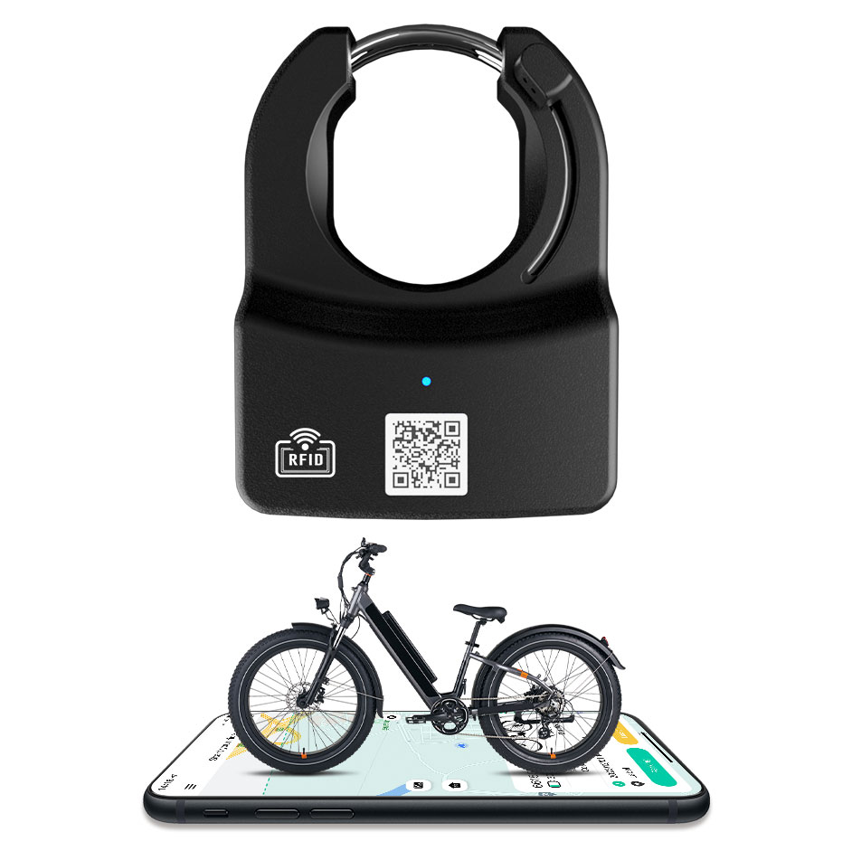 Bike Lock with Alarm and GPS with RFID for Ebikes Bicycles Fleets