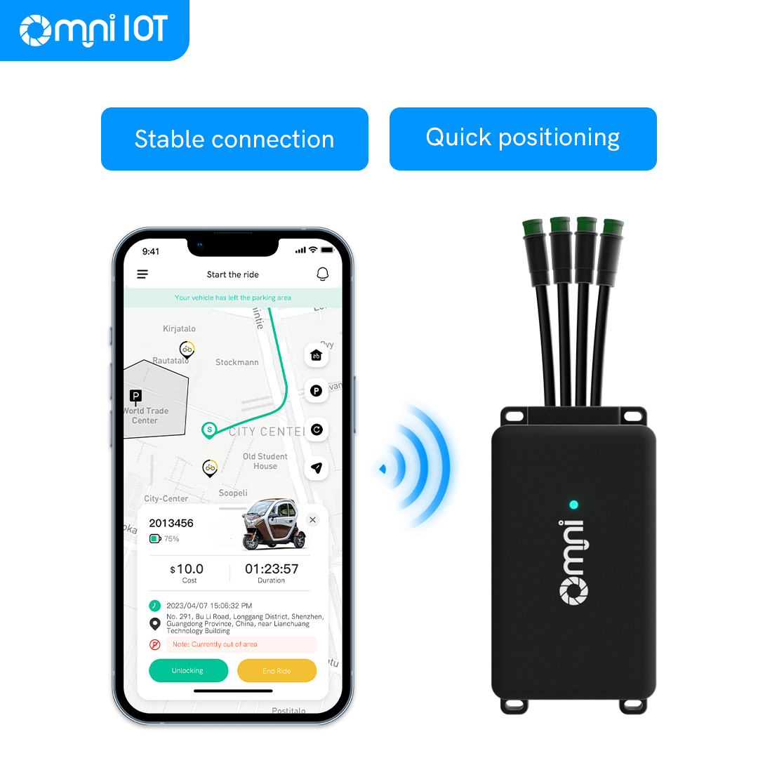 OMNI IoT Device with Real Time Tracker for Three-wheel Electric Vehicles