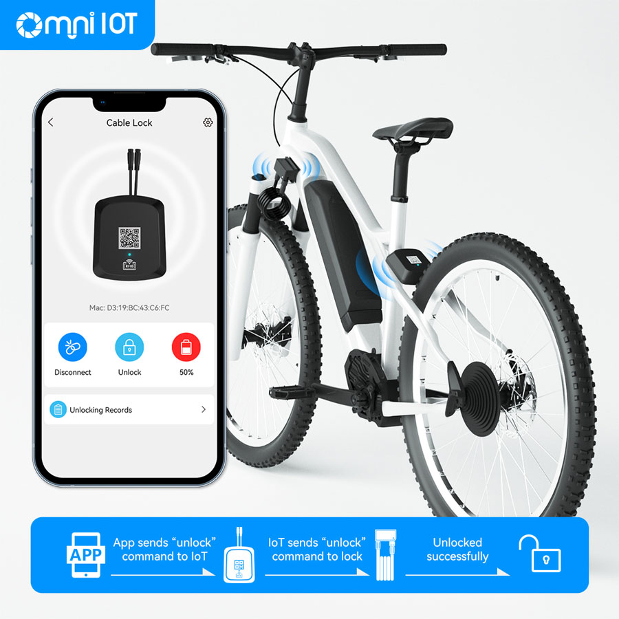 Ebike GPS Tracker with QR Code System Auto Lock Unlock in E-bikes