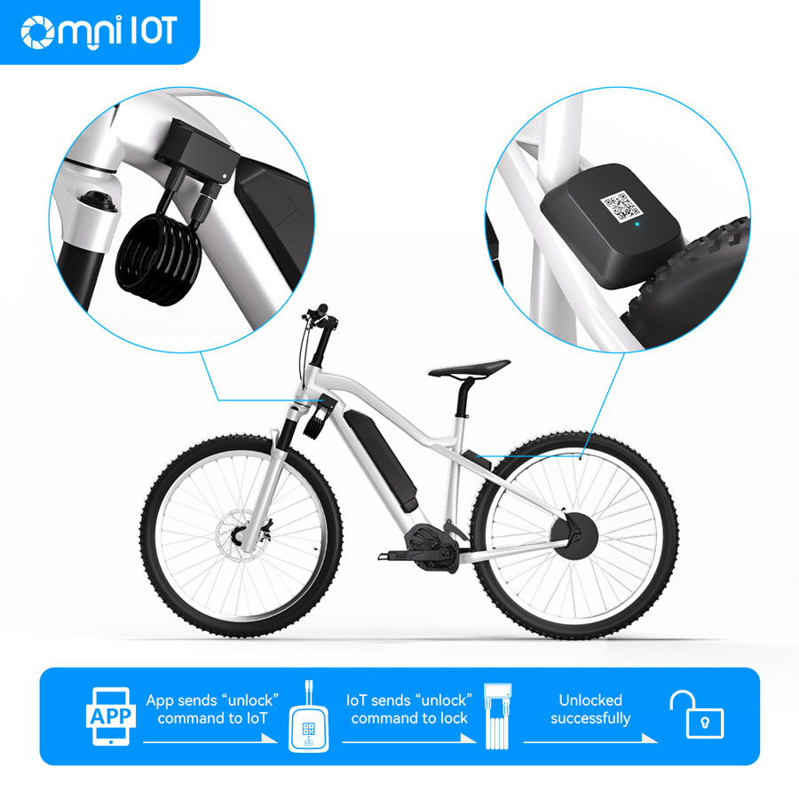 Ebike GPS Tracker with QR Code System Auto Lock Unlock in E-bikes