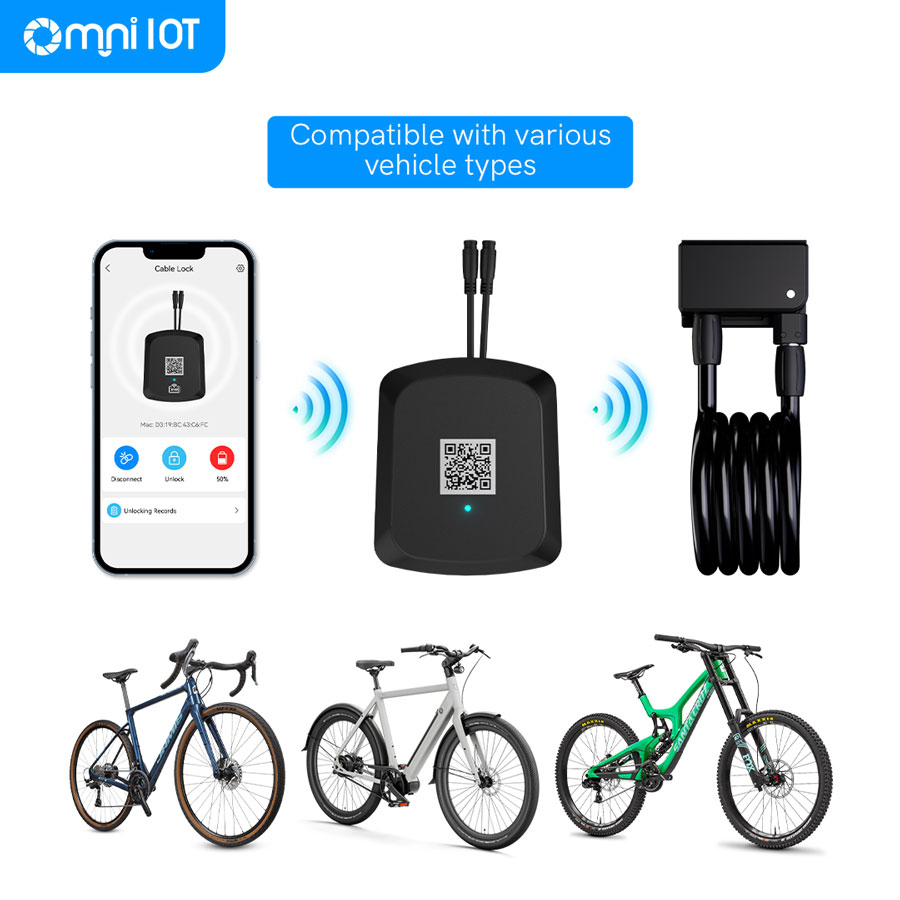 Ebike GPS Tracker with QR Code System Auto Lock Unlock in E-bikes